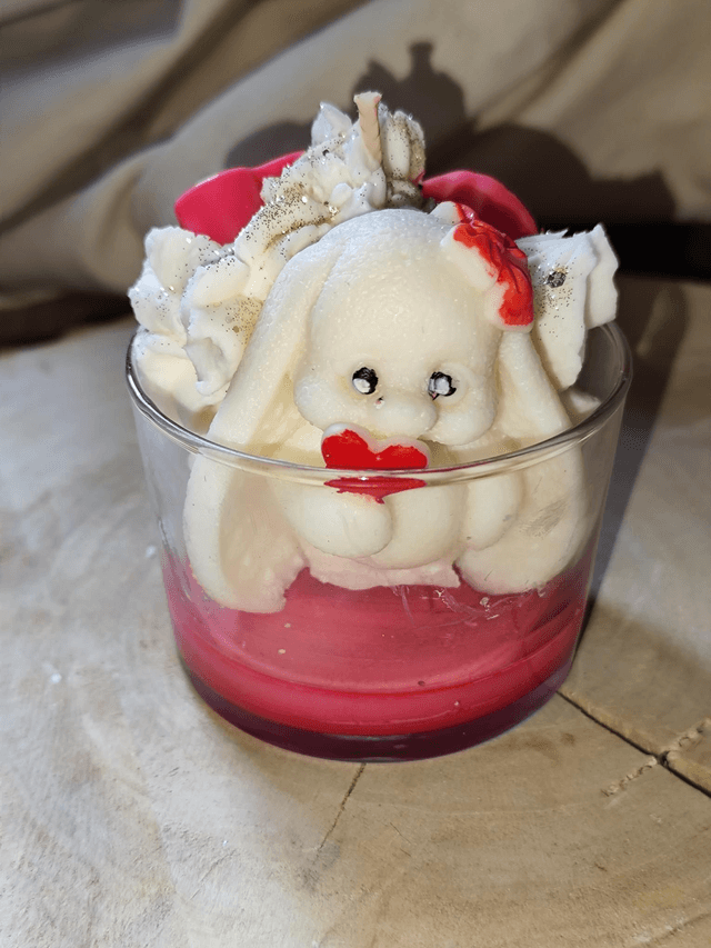 Bougie gourmande lapin amoureux 